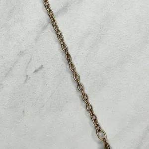 Faux Turquoise Beaded Slab Tassel Pendant Gold Tone Necklace thumbnail 10