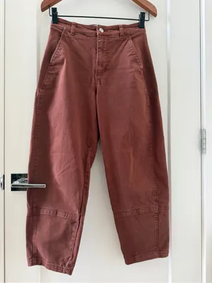 Everlane The Utility Barrel Pant Brown Rosewood Size 2 thumbnail 3