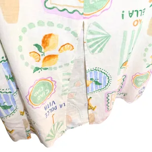 Paper Heart Strapless Fruit Print Maxi Dress Size XL Resort Vacation Linen Boho thumbnail 11