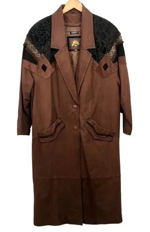 Vintage Wilsons Leather Trench Coat Thinsulate Womens XL Used thumbnail 1