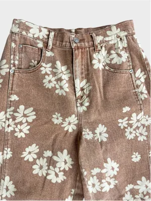 Entro Floral Print Barrel Pants Size S thumbnail 3