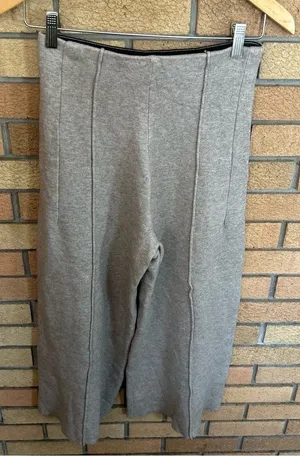 Some Others Thick Wide Leg Beige/Grey Casual Pants thumbnail 1