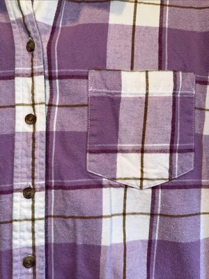 Universal Threads Lavender White Plaid Button Down Shirt large Oversized flannel thumbnail 3