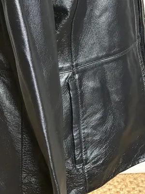 Worthington black 100% genuine leather full zip long sleeve jacket Size Small thumbnail 4
