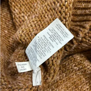 Madewell Pointelle Puff Sleeve Sweater Marled Copper Brown XS AD049 thumbnail 6