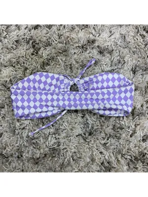 Princess Polly Purple Checkered Swim Top - Size 4 thumbnail 2