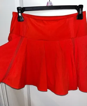 CRZ Yoga Red High Waisted Tennis Mini Pleated Skirt Spandex Inner Shorts Skort thumbnail 7
