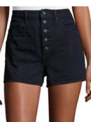 Helmut Lang Shorts Size 24 Dark Wash‎ Blue Denim Downtown Girl Alt Grunge Chic thumbnail 1