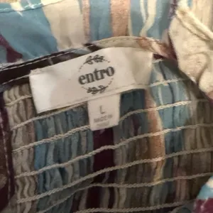 Entro Abstract Smocked Neck Blouse thumbnail 2