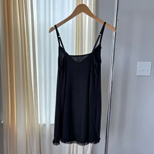 George‎ Black Slip Medium Soft Sleep Lounge Dress Ruffle Trim Coquette Babydoll thumbnail 9