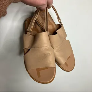 Sorel Ella ll sling‎ back sandals tan leather size 8 thumbnail 2