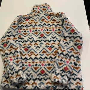 Eddie Bauer 1/4 Zip Up Collared Fleece Pull Over Size Large Aztec Southwest thumbnail 7