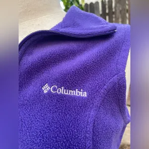 Columbia Women's Purple Fleece Vest Small outdoor comfy cabin fall thumbnail 3