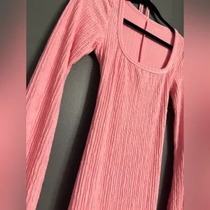 Renaissance Pink Textured Long Sleeve Fairycore Maxi Dress Sz S EUC thumbnail 2