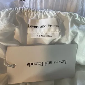 Lovers + Friends White Halter Mini Dress SMALL Fit Flare Party Festival $200 NEW thumbnail 7