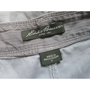 Eddie Bauer Womens Cargo Shorts Size 4 Khaki Cotton Utility Hiking Side Snap thumbnail 3