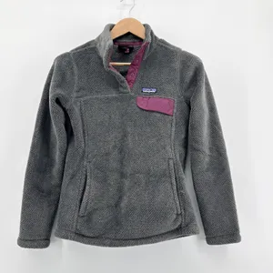 Patagonia Re-Tool Snap-T Fleece Pullover Grey Purple Polartec Women's Size Small thumbnail 2
