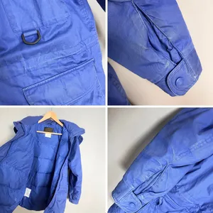 Vintage Eddie Bauer Coat Down FLAWS Women Parka Blue Hooded Winter Coat Medium thumbnail 9