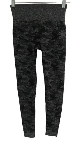 Gym Shark dark camo athletic leggings S‎ thumbnail 1