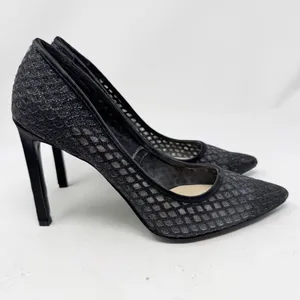 Nine West Tatiana Pointed Toe Heels – Size 9 Gray Silver Shimmer thumbnail 6