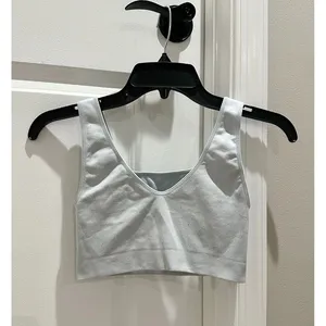 Free People Light Blue Ribbed Crop Bra Tank thumbnail 3