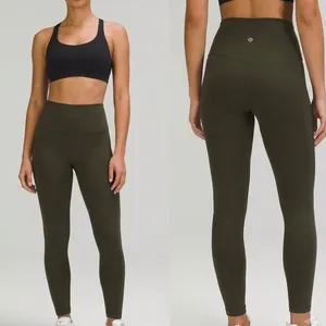 Lululemon Align High-Rise Pant 25" Size‎ 8 Dark Olive Green Nulu Yoga Leggings thumbnail 2