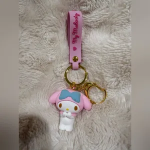 Sanrio My Melody Pink and Gold 3D Key Chain thumbnail 3