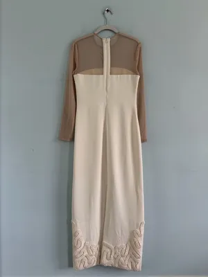 NWT Antonio Melani x Elizabeth Damrich Babe Mesh Crepe Soutache Pearl Maxi Dress thumbnail 6