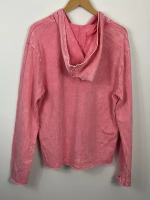 T.La Pink Garment Dyed 1/4 Zip Hoodie Sweatshirt Womens Size Large thumbnail 4