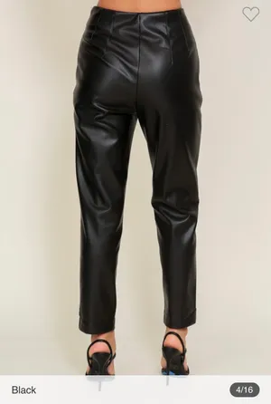 High Waist Faux Leather Pants thumbnail 3