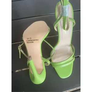 New Lulus Lianya Green Ankle Strappy Wrap Stiletto Shoes Size 7 thumbnail 6