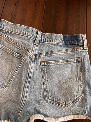 Abercrombie High-Rise Light Blue Denim Shorts thumbnail 7