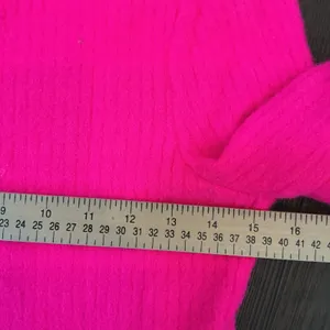 Anthropologie Eyelash Knit Mock Neck Sweater Hot Pink Fuzzy Ribbed Size M Cozy thumbnail 5