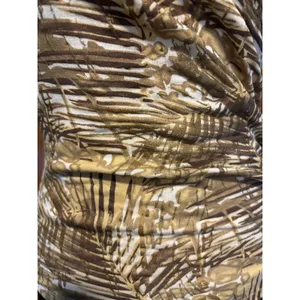 Cache Faux Wrap Textured Gold Metallic Bamboo Print Stretch Ruched Side Top Sz S thumbnail 3