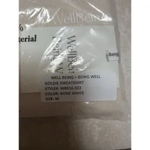 Well Being + Being Well Goldie Sweatshirt Bone White Women's Size M NWT‎ thumbnail 3