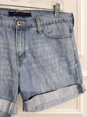 Rare 2009 Levi’s Boyfriend Denim Shorts Upside Down Red Tab Error Size 8 thumbnail 4
