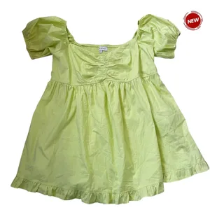 Motherhood Maternity XL Soft Lime Puff Sleeve Square Neck Smocked Top | 0130 thumbnail 1