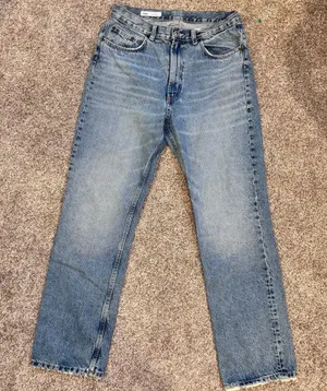 Zara Light Blue Denim Straight Leg Jeans Size 10 thumbnail 1