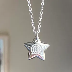 Handmade grunge y2k star swirl fully stainless steel chain necklace💫🌀 thumbnail 1
