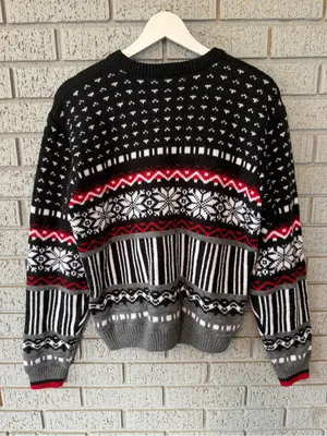 VTG Columbia Knit Sweater Fair Isle Crewneck 80s Cropped Fit thumbnail 4