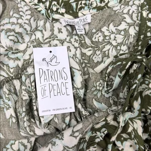 Anthropologie Patrons of Peace‎ Olive Green Mini Dress Adjustable Strap NWT XS thumbnail 4