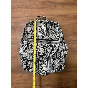 Aerie Black White Floral Quilted Backpack School Travel Bag Marie Collection thumbnail 6