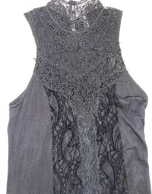 Free People Black Lace Halter Neck Floral Pattern Sleeveless Maxi Dress thumbnail 7