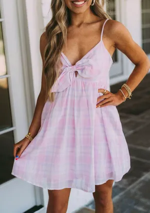 plaid bow dress thumbnail 1