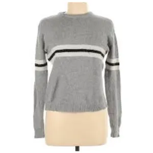 Gray and White Stripe Sweater thumbnail 4