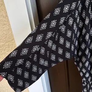 EUC Garnet Hill Shorts Romper Black White Size XL thumbnail 6
