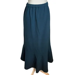 By Anthropologie Size M Slim Knit Skirt Teal Midi Ribbed Stretch Pull On thumbnail 5