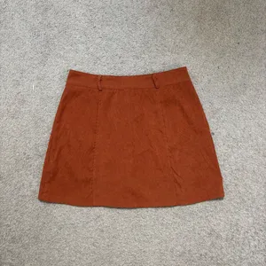 SHEIN Burnt Orange Corduroy Button-Front Mini Skirt thumbnail 6