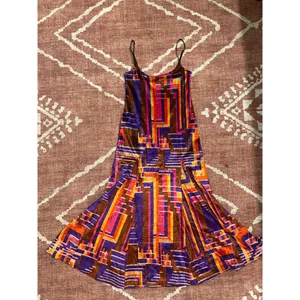American Vintage Vintage Psychedelic Geometric Velvet Maxi Dress Purple Orange thumbnail 7