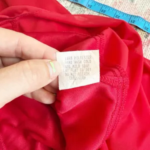 Vintage Wet Seal Y2K Babydoll Midi Dress‎ Medium Red Asymmetric Hem Fairy Vamp thumbnail 12
